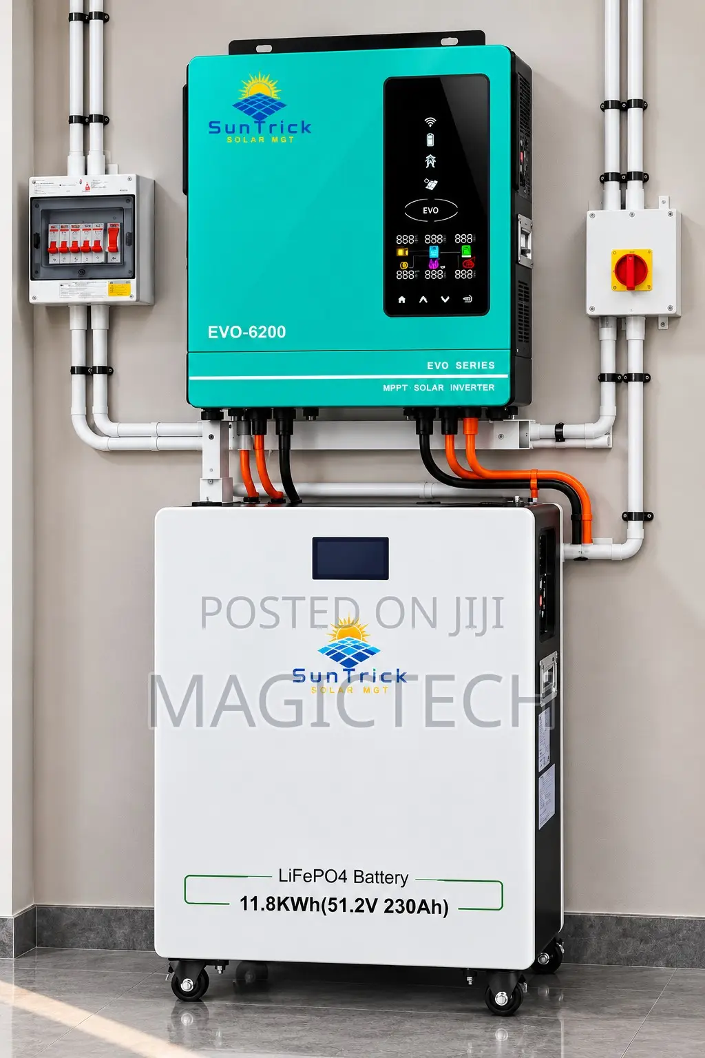 Suntrick 6.2kva 48v Hybrid Inverter + 12kwh 48v Lithium Battery Combo