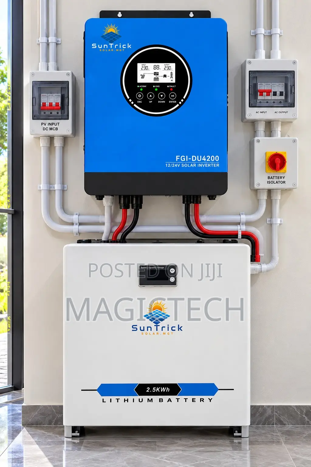 Suntrick 4.2kva DU 12/24v Hybrid Inverter + 2.5kwh 12v Battery Combo