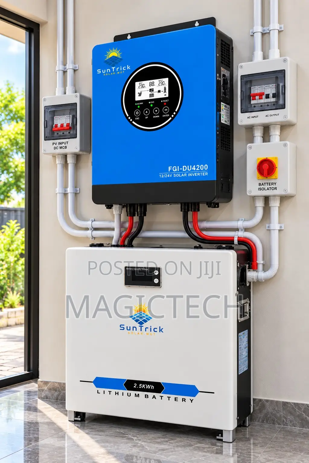 Suntrick 4.2kva DU 12/24v Hybrid Inverter + 2.5kwh 12v Battery Combo