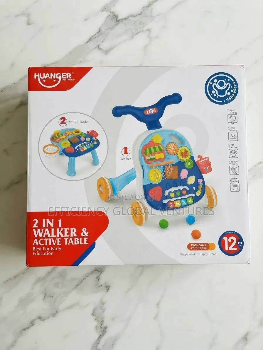 Baby Walker & Activity Table–Multifunctional Educational Musical Toy