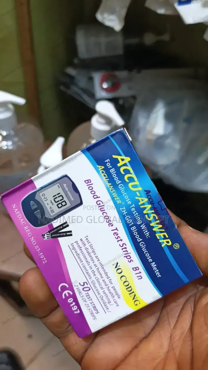 Sugar Monitor Strips, Accu Answer.