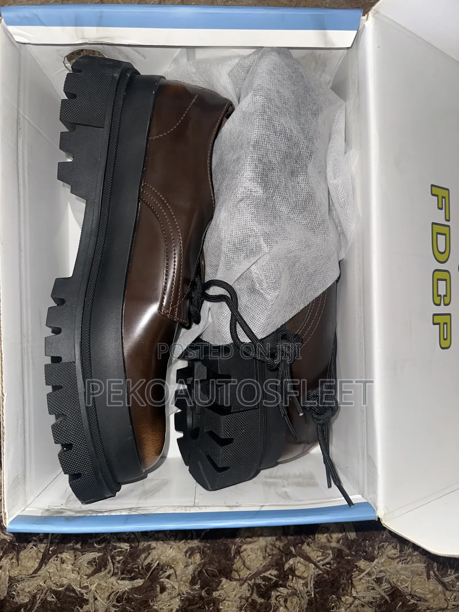 FDCP Men Leather Dress Shoes, Lace Up
