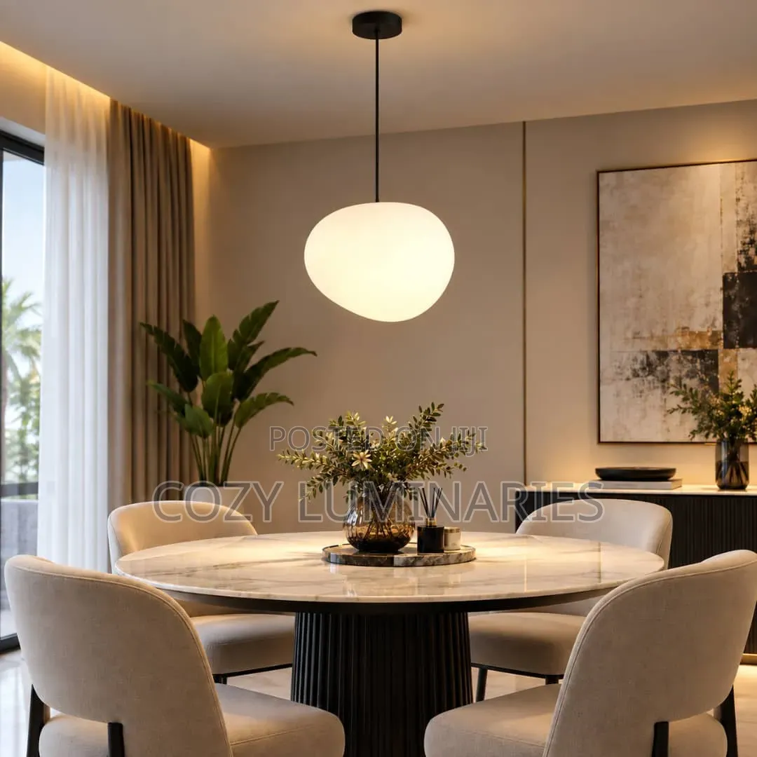Modern Pebble Glass Pendant Light | Dining Table Hanging Lamp
