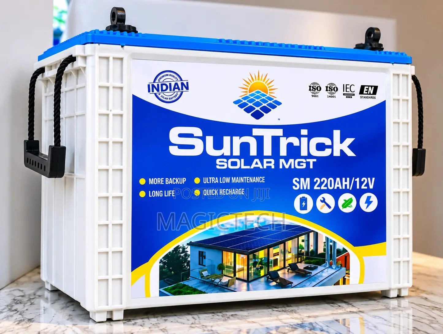 Suntrick 2kva 12v Hybrid Inverter + 220ah 12v Tubular Battery Combo