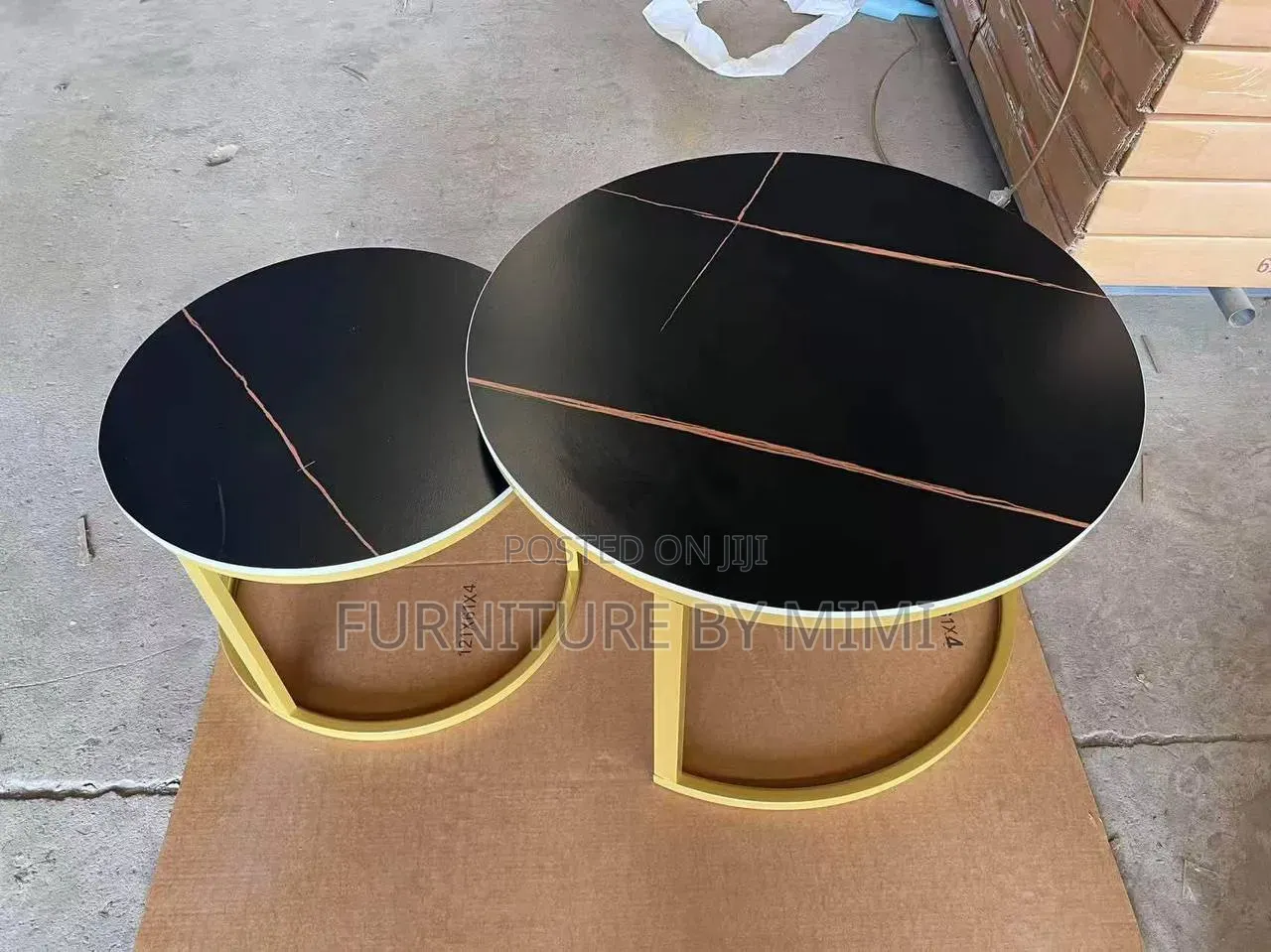 Modern Luxury Nesting Coffee Table Set (2-in-1 Round Wooden Top)