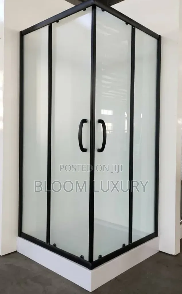 Black Framed Frosted Glass Shower Enclosure