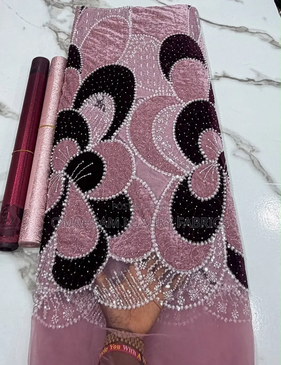 High Quality Beaded Velvet Lace
