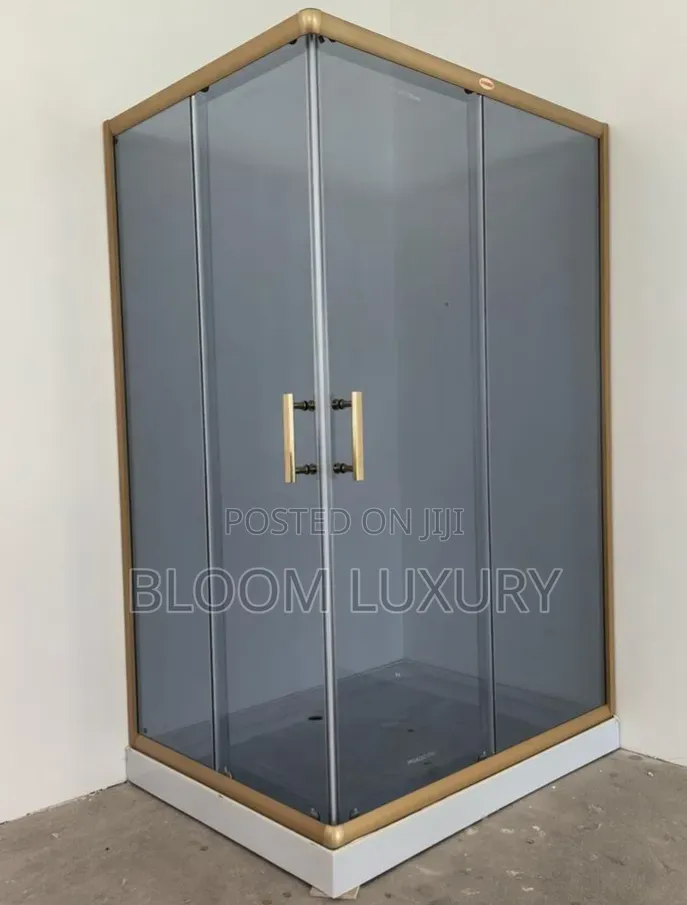 Matte Gold Framed Shower Enclosure 120x90cm