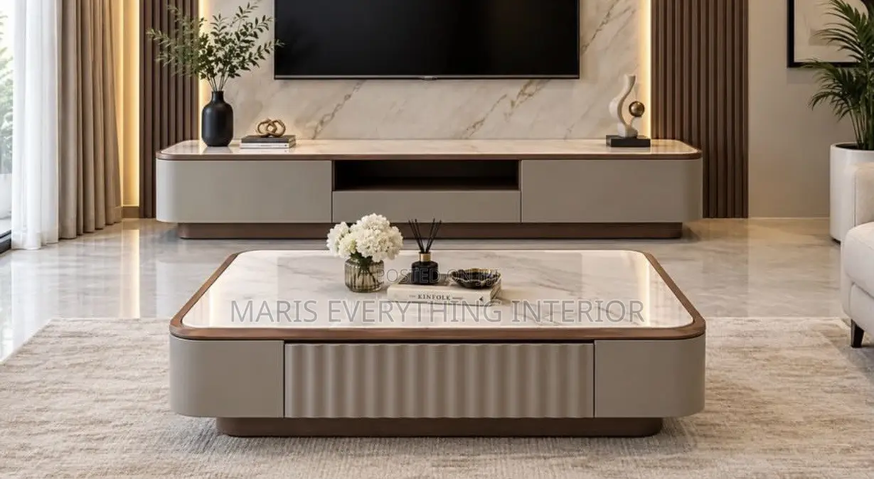 2-in-1 Luxury Set, TV Console + Center Table(free Delivery&install)