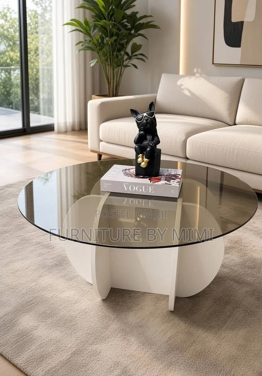 Modern Round Glass Center Table - Brand New Luxury Living Room Table
