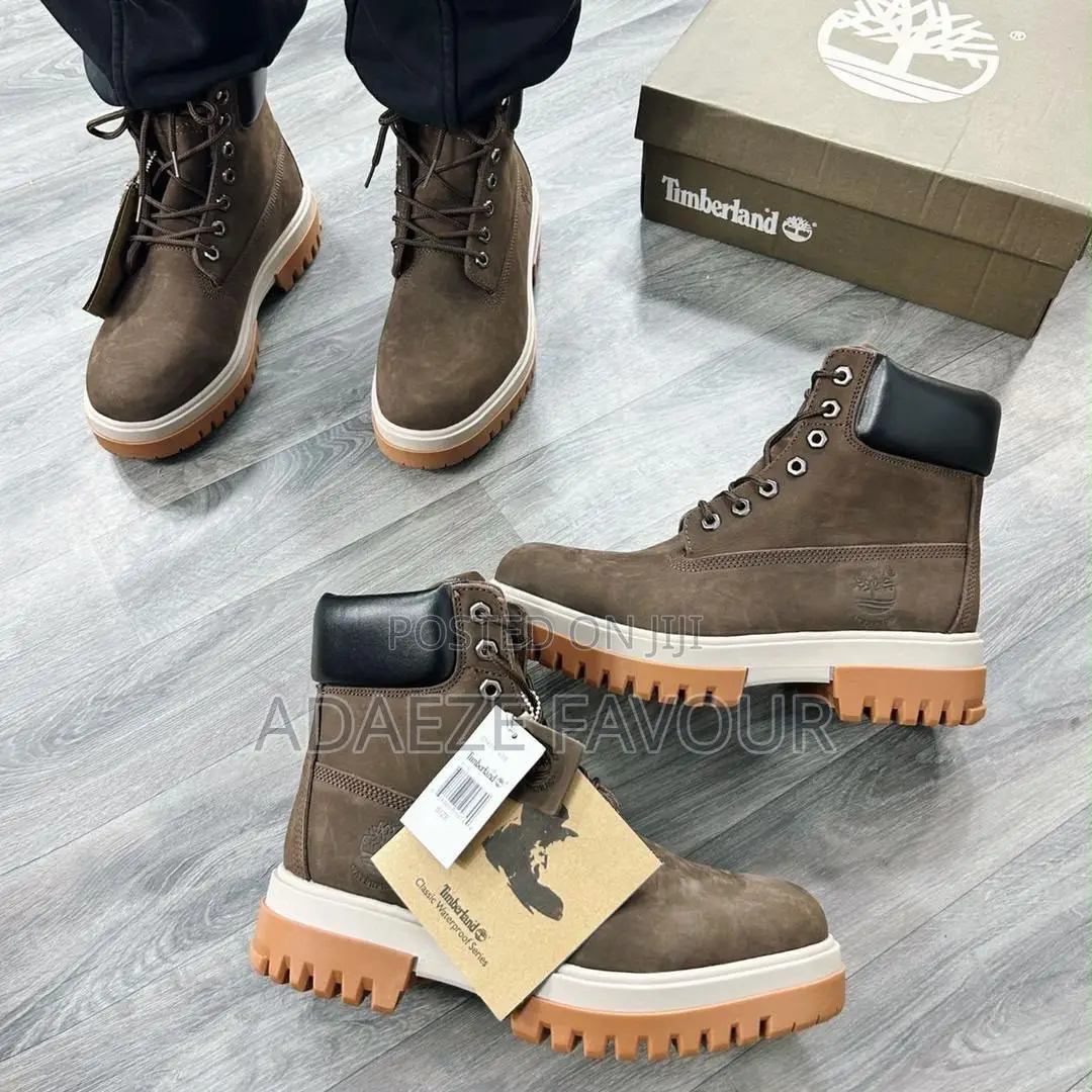 Men’s Brown Leather Ankle Boots – Rugged Lace-Up Timberland Style