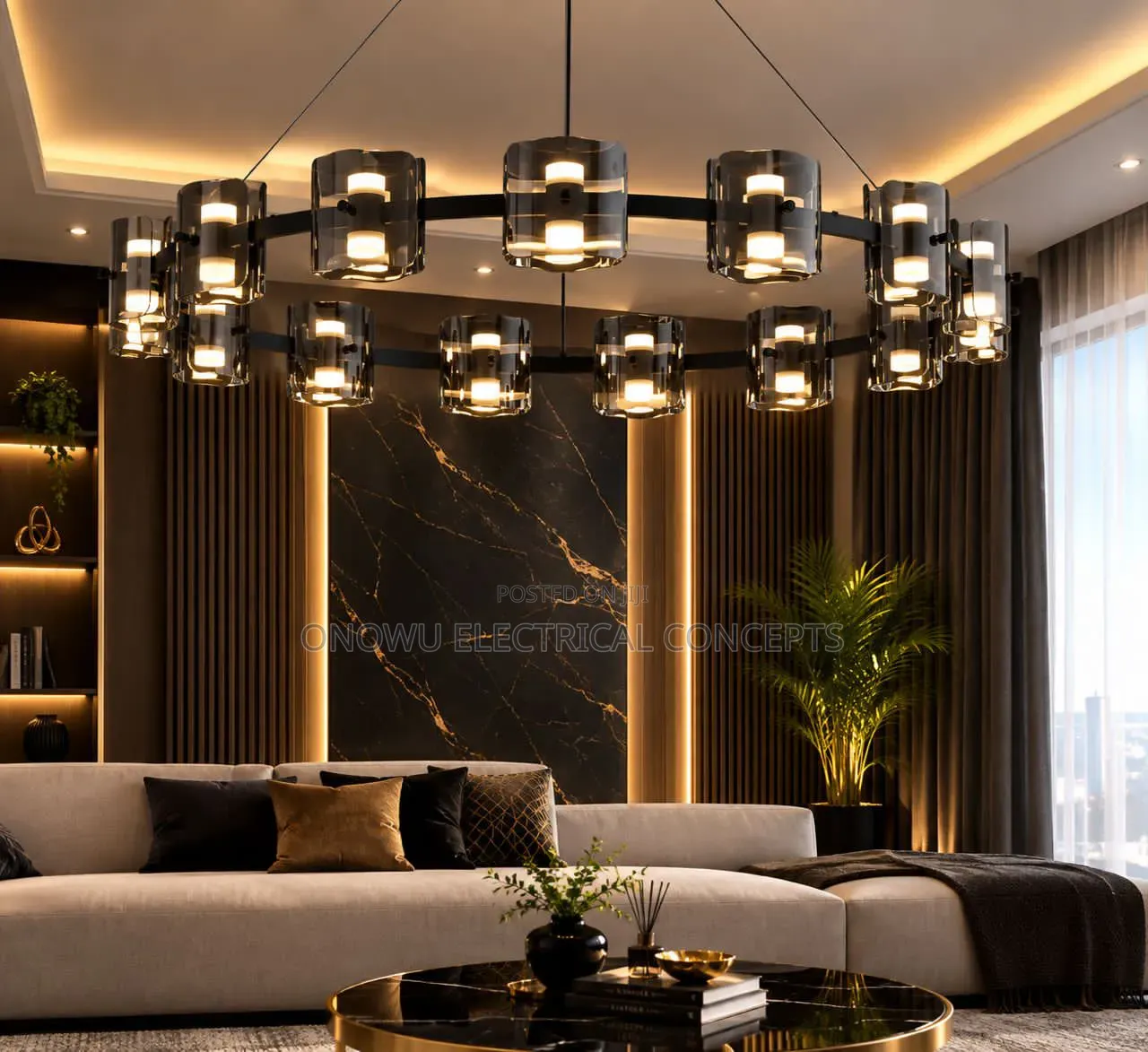 Nordic Branch Glass Ball Led Chandeliers Dimmable for Living Room