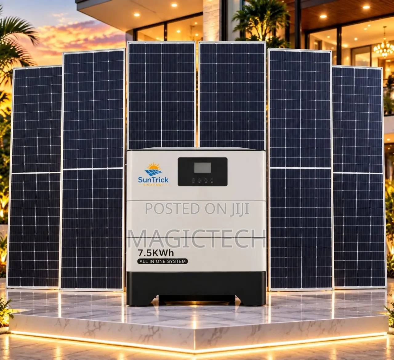 Suntrick 7.5kva+7.5kwh All in One + 6 Units of 650W Solar Panel Combo