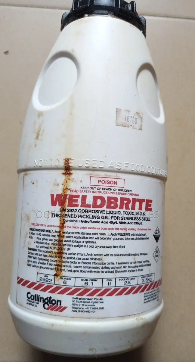 Weldbright Pickling Gel 2.5kg Corrosive Liquid Cleaner.