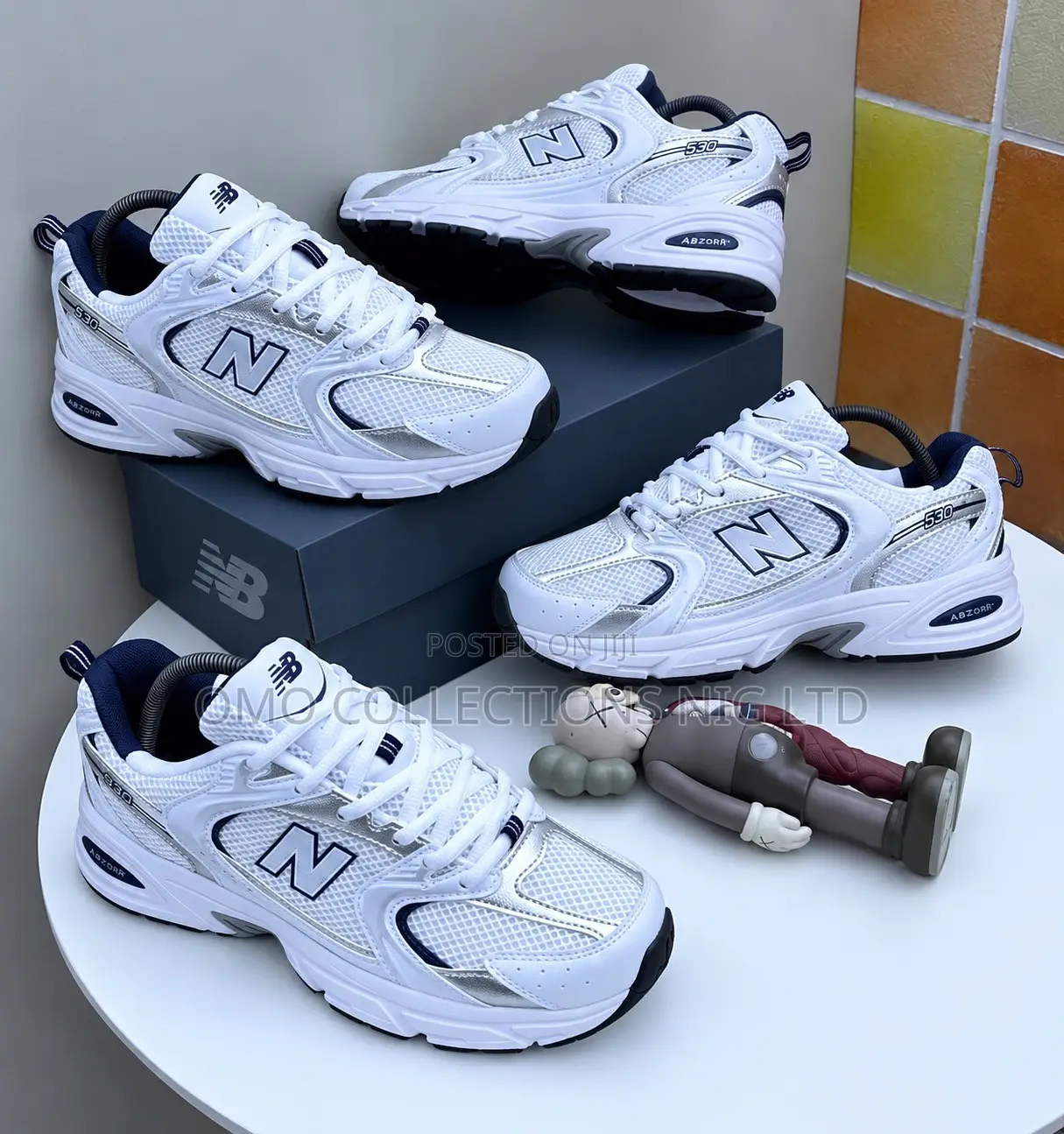 New Balance 530 Men’s White & Silver Sporty Sneakers – Fully Boxed