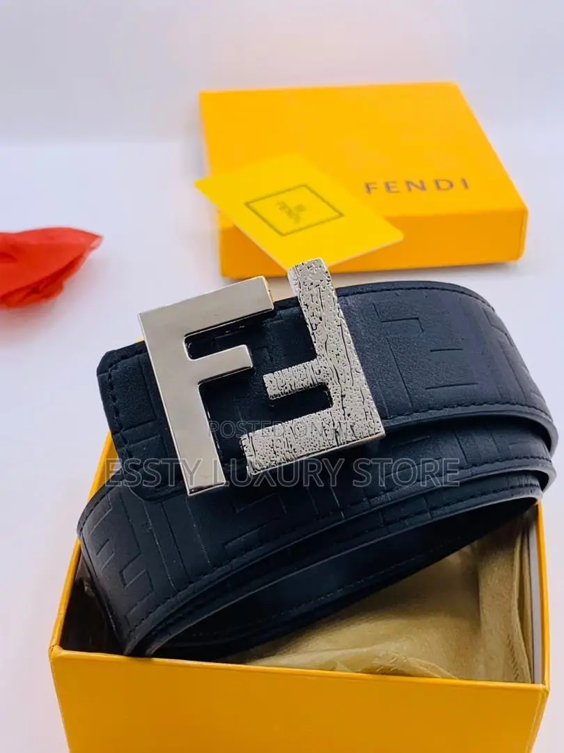 High Quality Luxury Fendi Genuine Leather Men Waist Belt