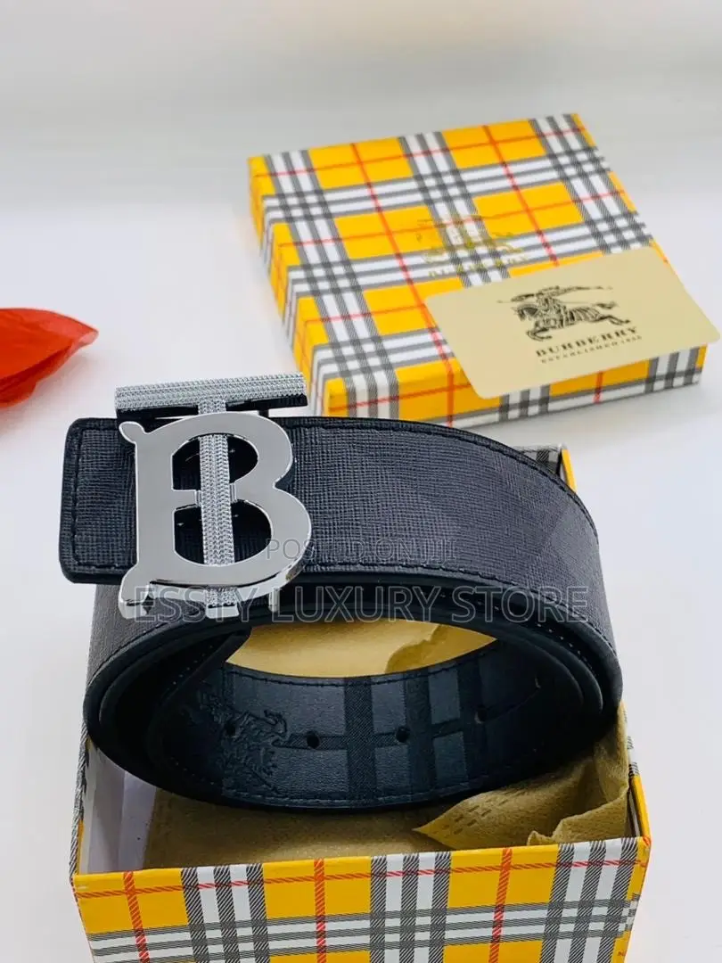 High Quality Luxury Burberry Genuine Leather Men Waist Belt