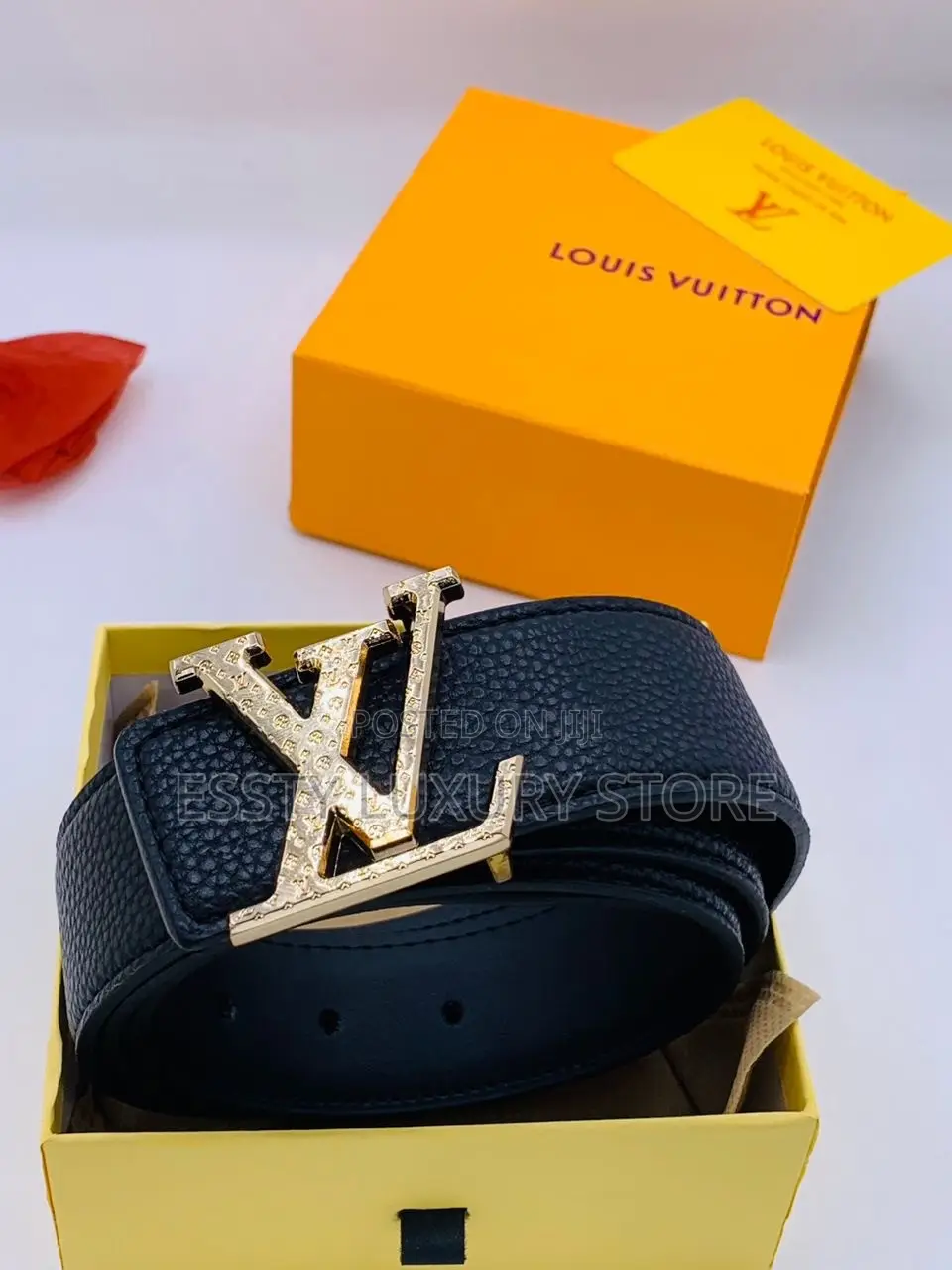 High Quality Luxury Louis Vuitton Genuine Leather Men Waist Belt