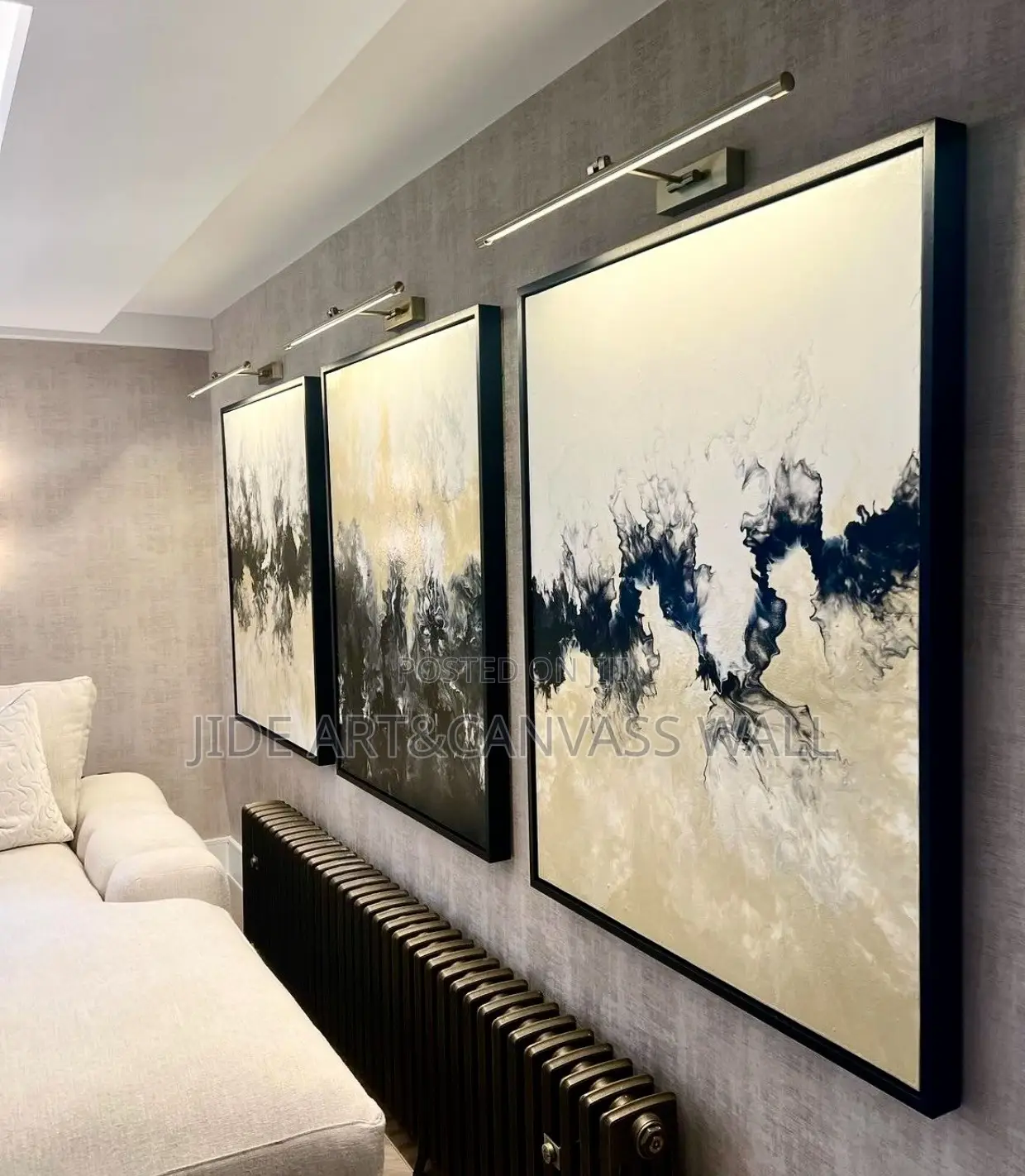 Split Wall 3 Panels Oil Canvas Art Print