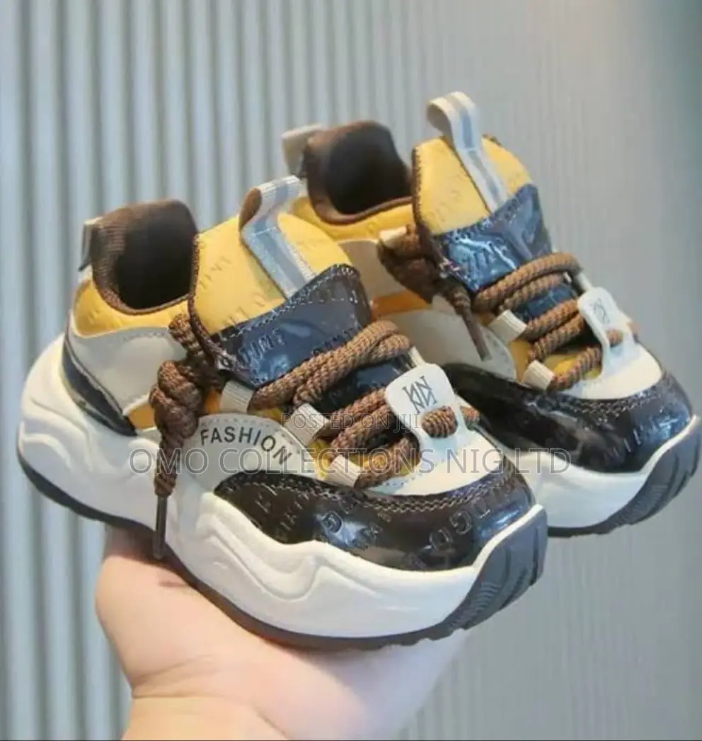 Kids’ Trendy Luxury Chunky Fashion Sneakers – Fully Boxed