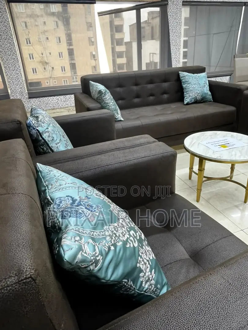Luxury Dark Brown Sofa Set