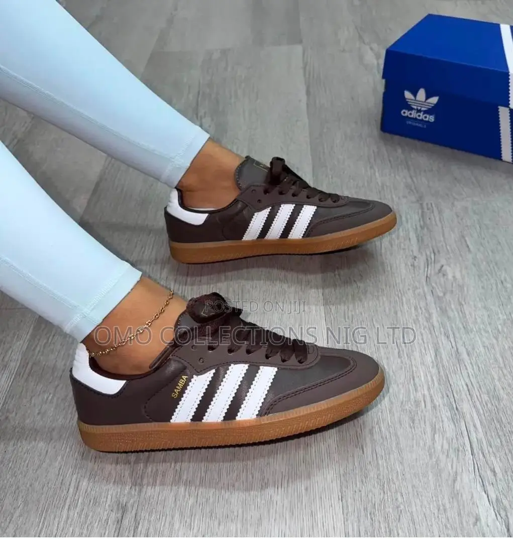 Adidas Samba Women’s Chocolate Brown Leather Sneakers – Fully Boxed