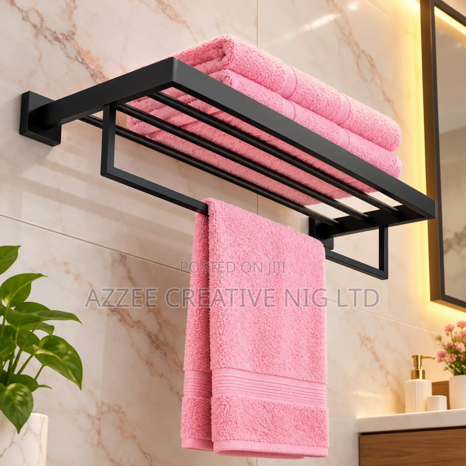 Multiple Towel Rail Black 60cm