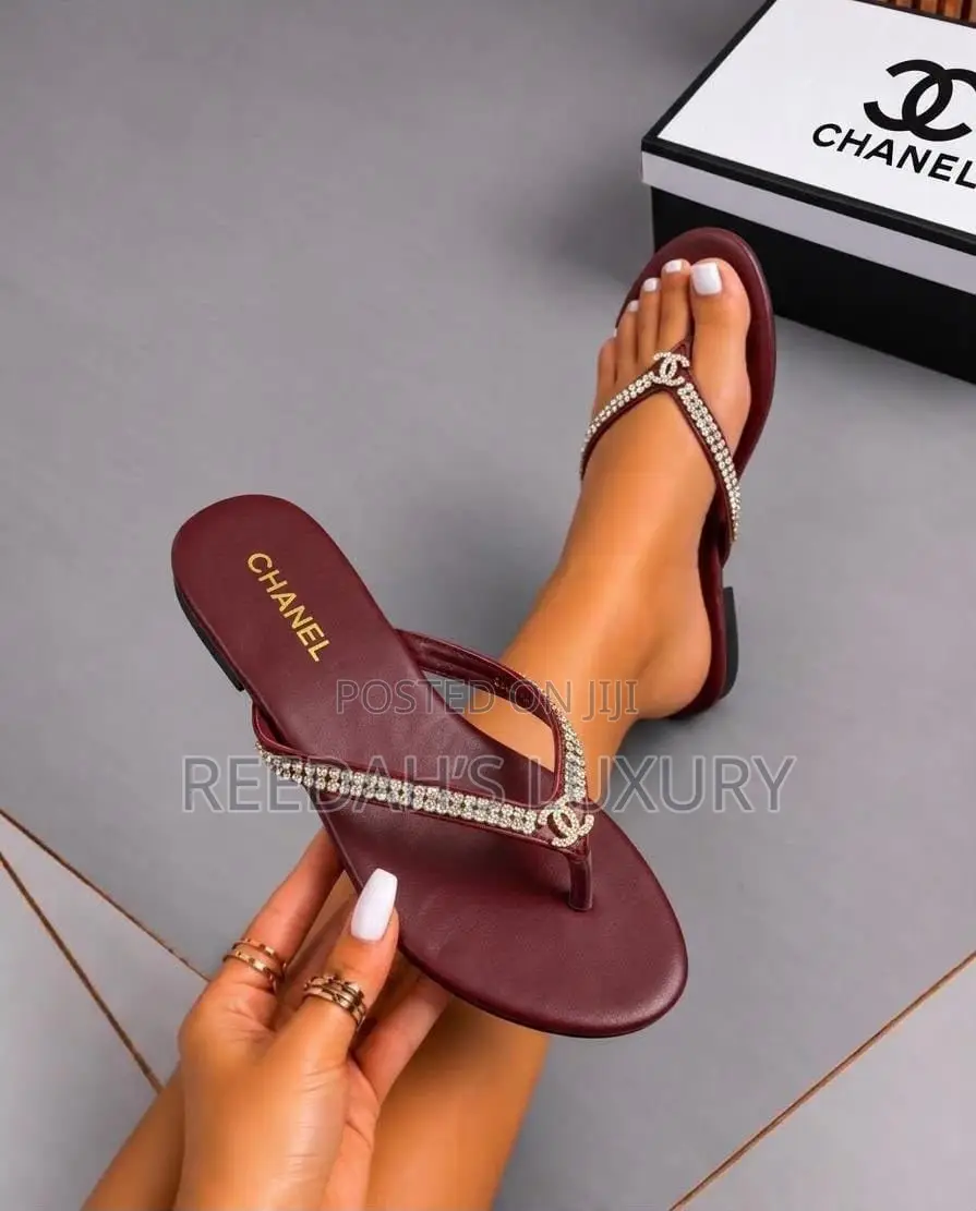 Channel Rhinestone Slippers