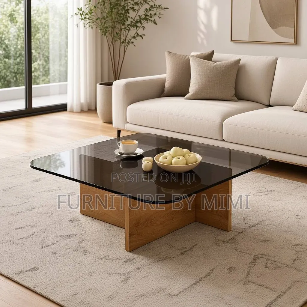 Modern Square Glass Coffee Table - Brand New Living Room Center Table