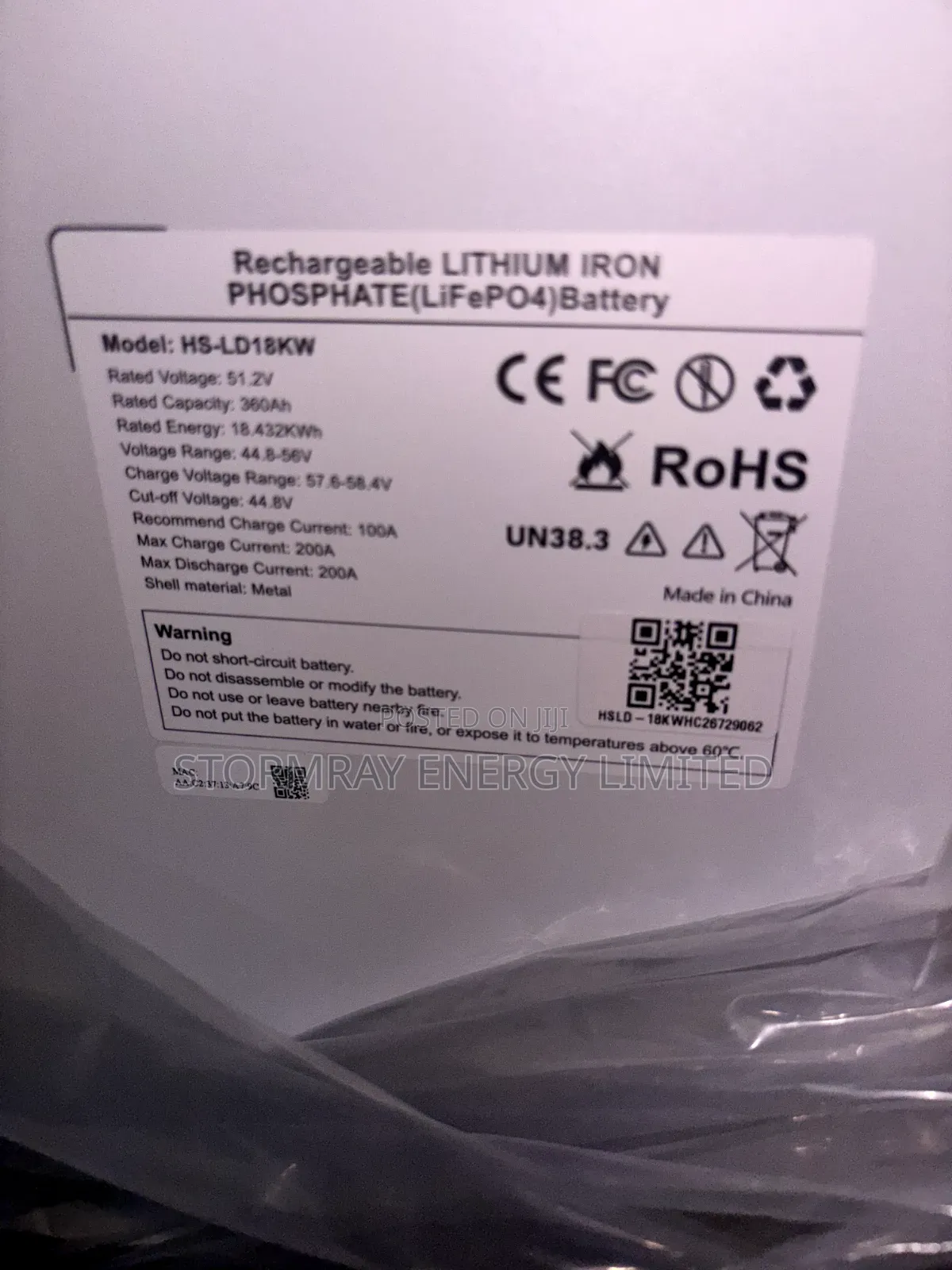 18kWh Haisic Lithium Battery
