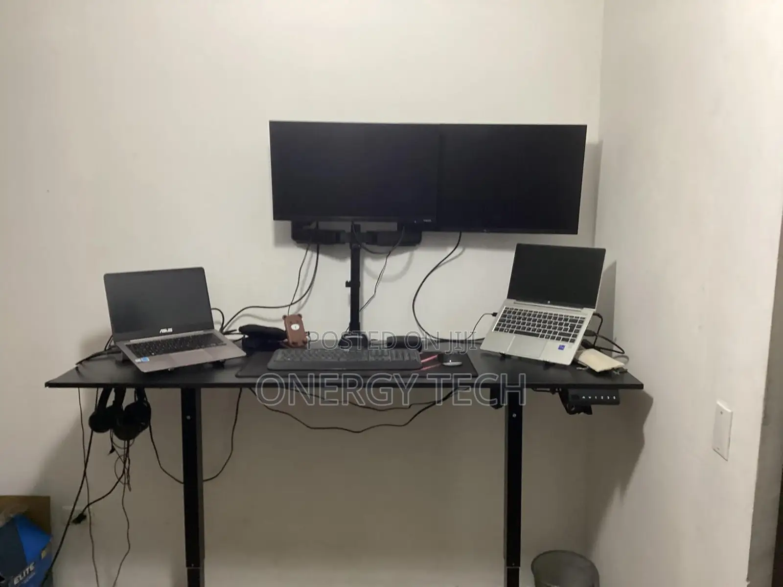 Black Electric Height-Adjustable Desk