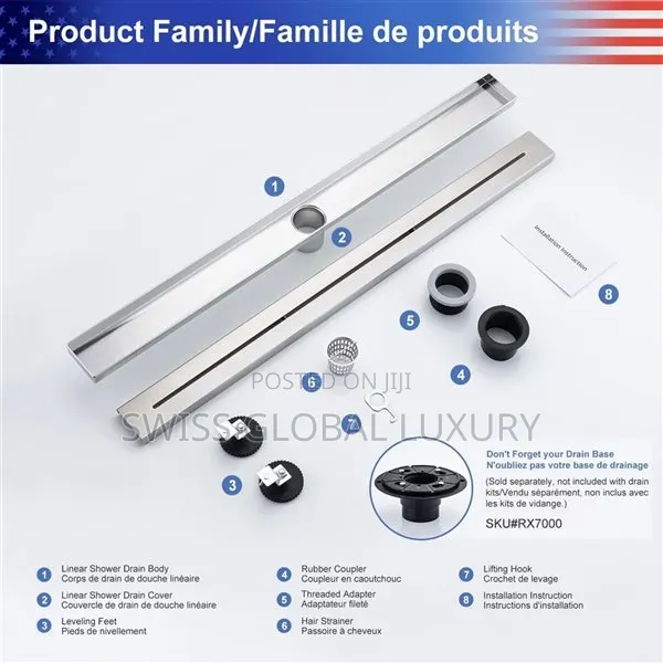 High Grade 60cm Bathroom Floor Drain