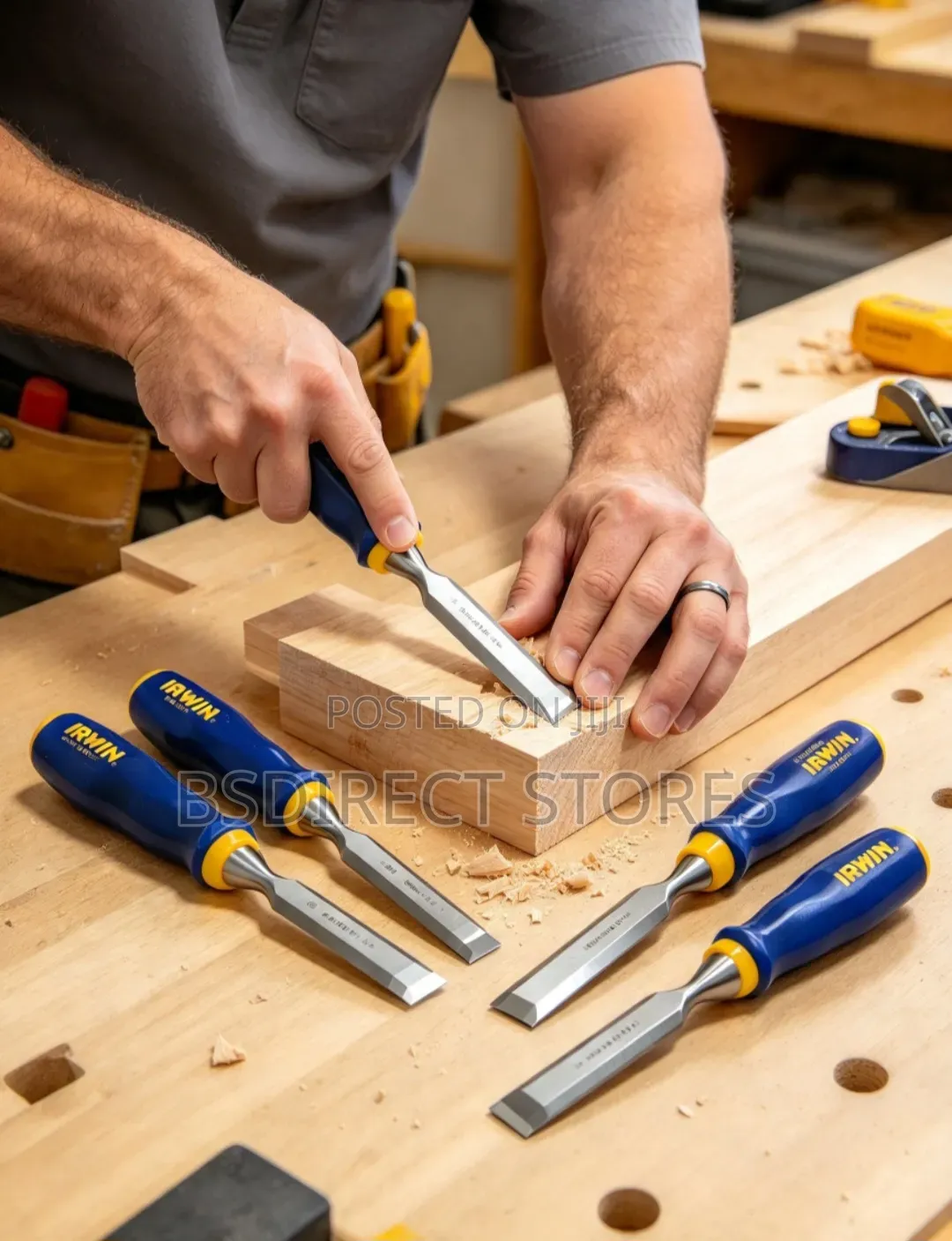 Irwin Marples Bevel Edge Chisel Blue Chip Handle Set of 3
