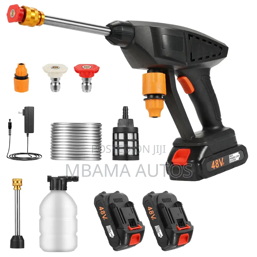 118V Portable Cordless Car Pressure Washer Kit - 2 Batteries