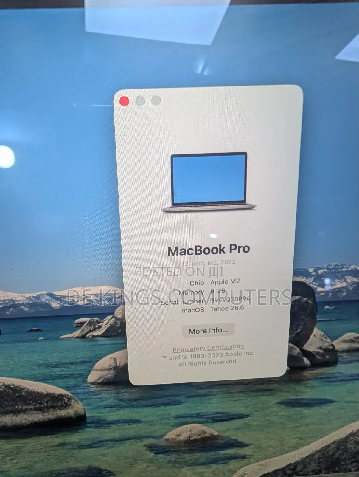 Laptop Apple MacBook Pro 2022 M2 8GB Apple M2 SSD 512GB