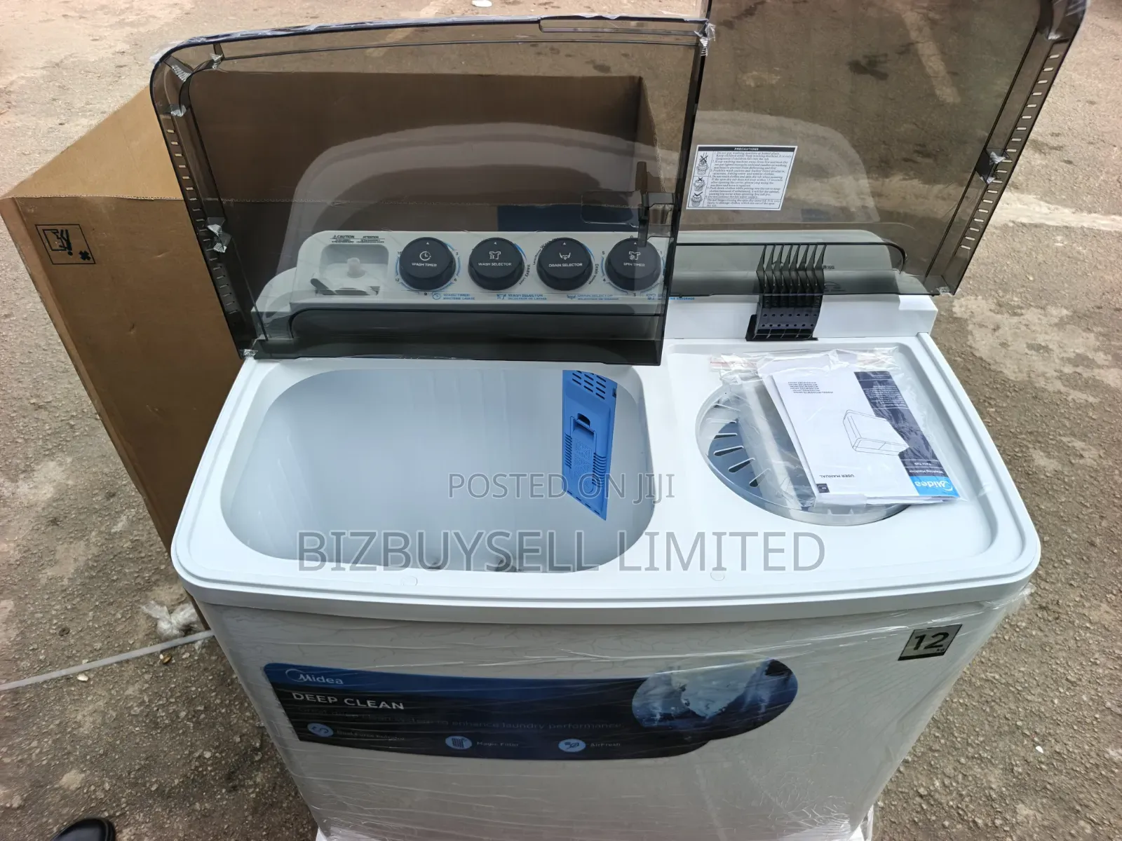 12kg Midea Top Load Washing Machine, Twin Tube.