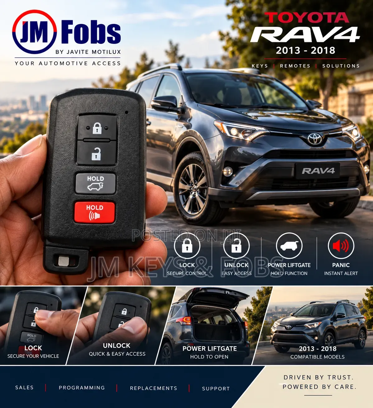 Smart Keyless Entry Fob Transmitter for Toyota Rav4