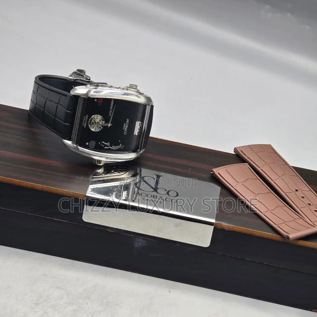 Jacob & Co Quality Luxury Men Genuine Leather Wristwatch