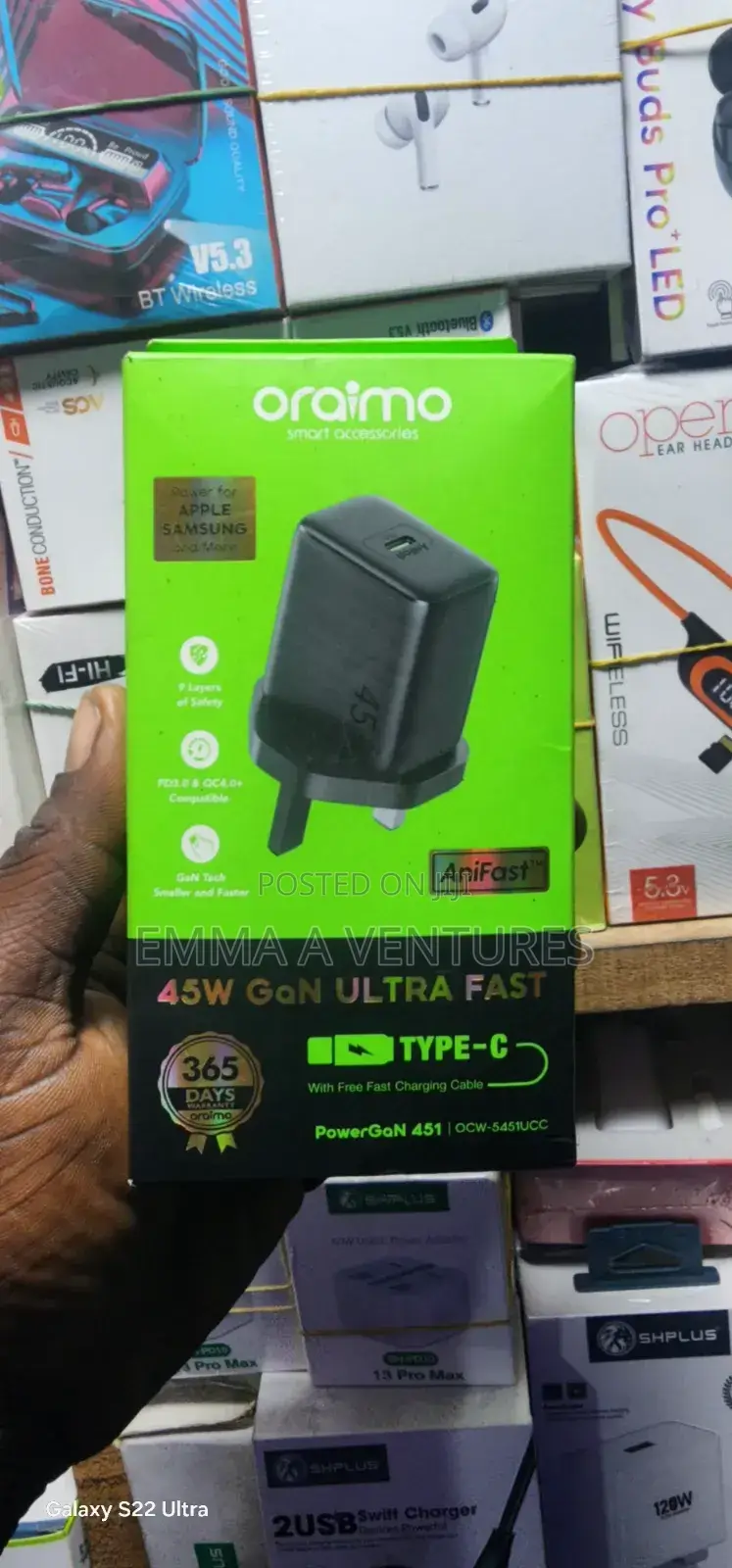 Oraimo 45w Gan Ultra Fast Charger