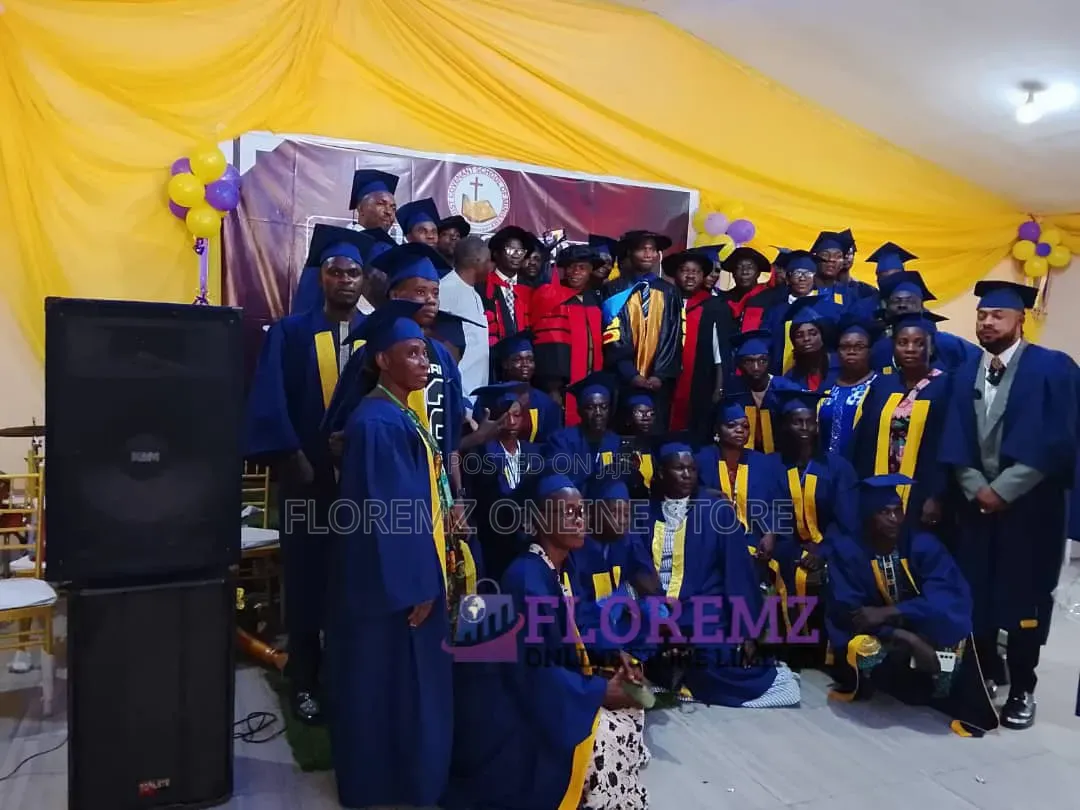 Navy Blue and Gold Combo Graduation Gown for Rent