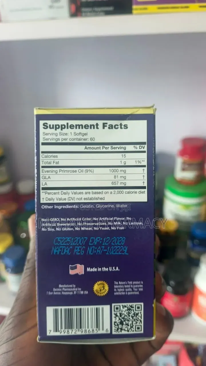 Nature's Field High Strength Evening Primrose Oil 1000mg