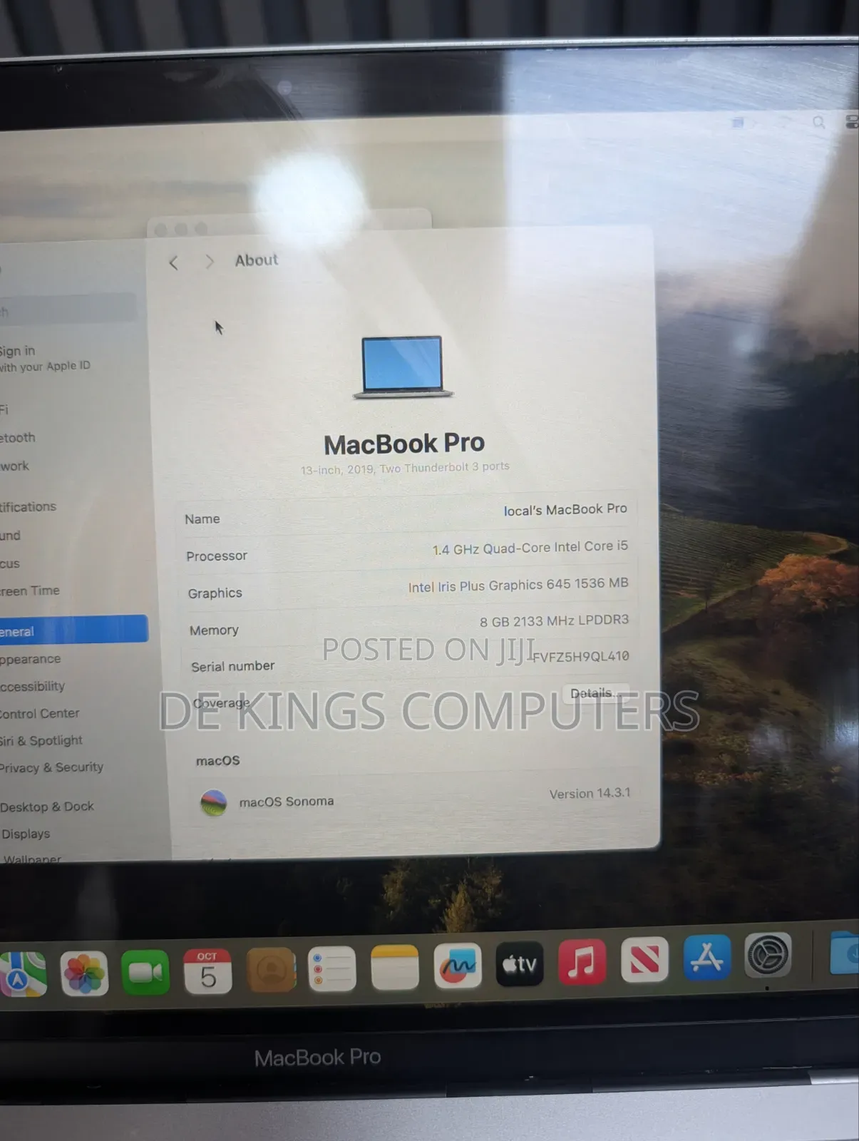 Laptop Apple MacBook Pro 2019 8GB Intel Core i5 SSD 256GB