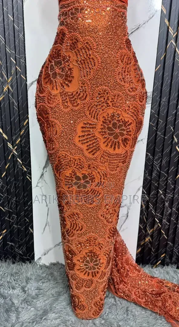 Bridal Embroidered Beaded Fabric