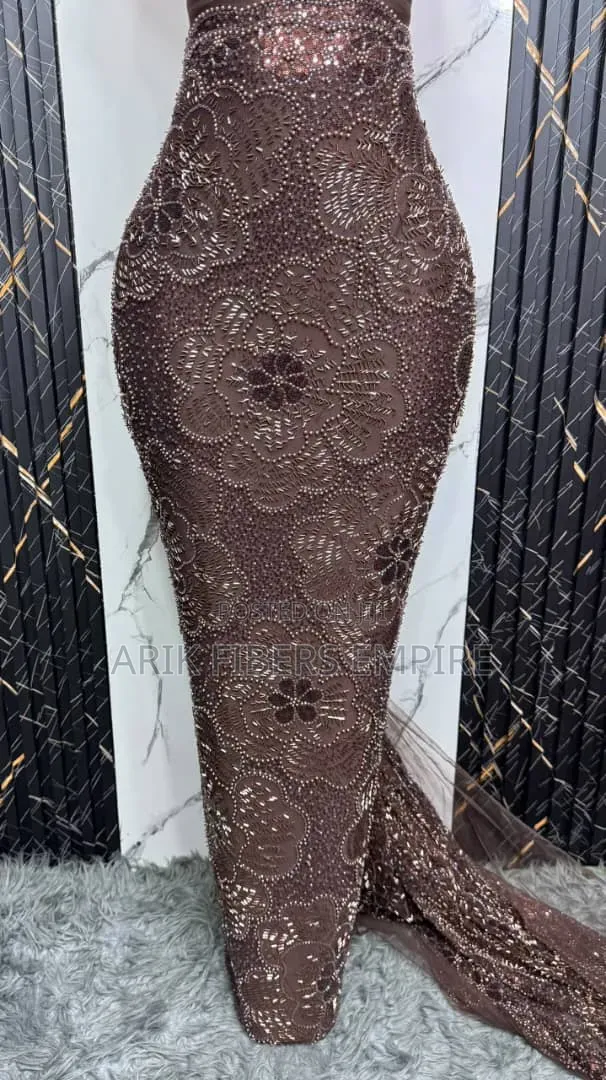 Bridal Embroidered Beaded Fabric