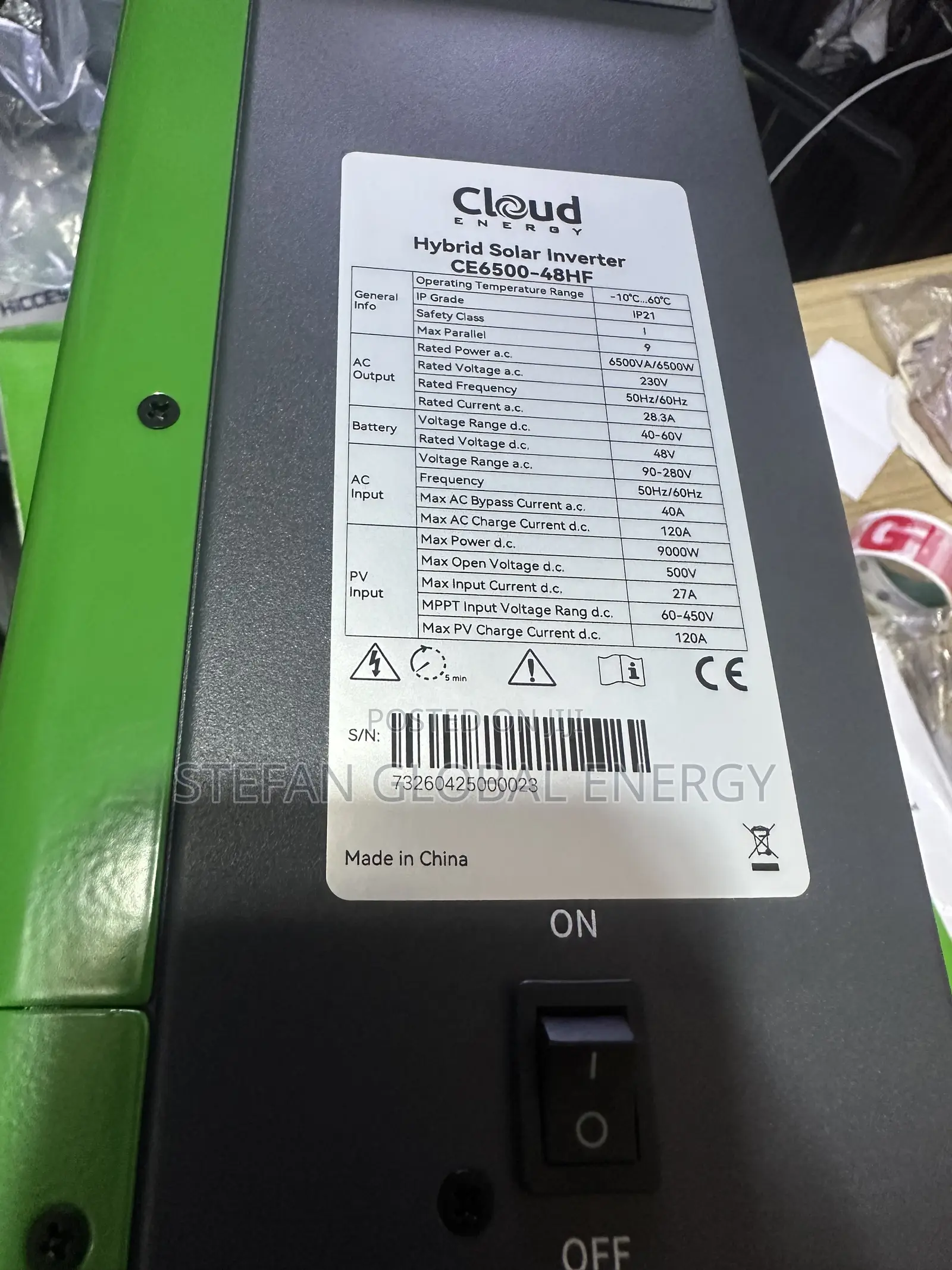 6.5kva .48v Cloud Energy Hybrid Inverter