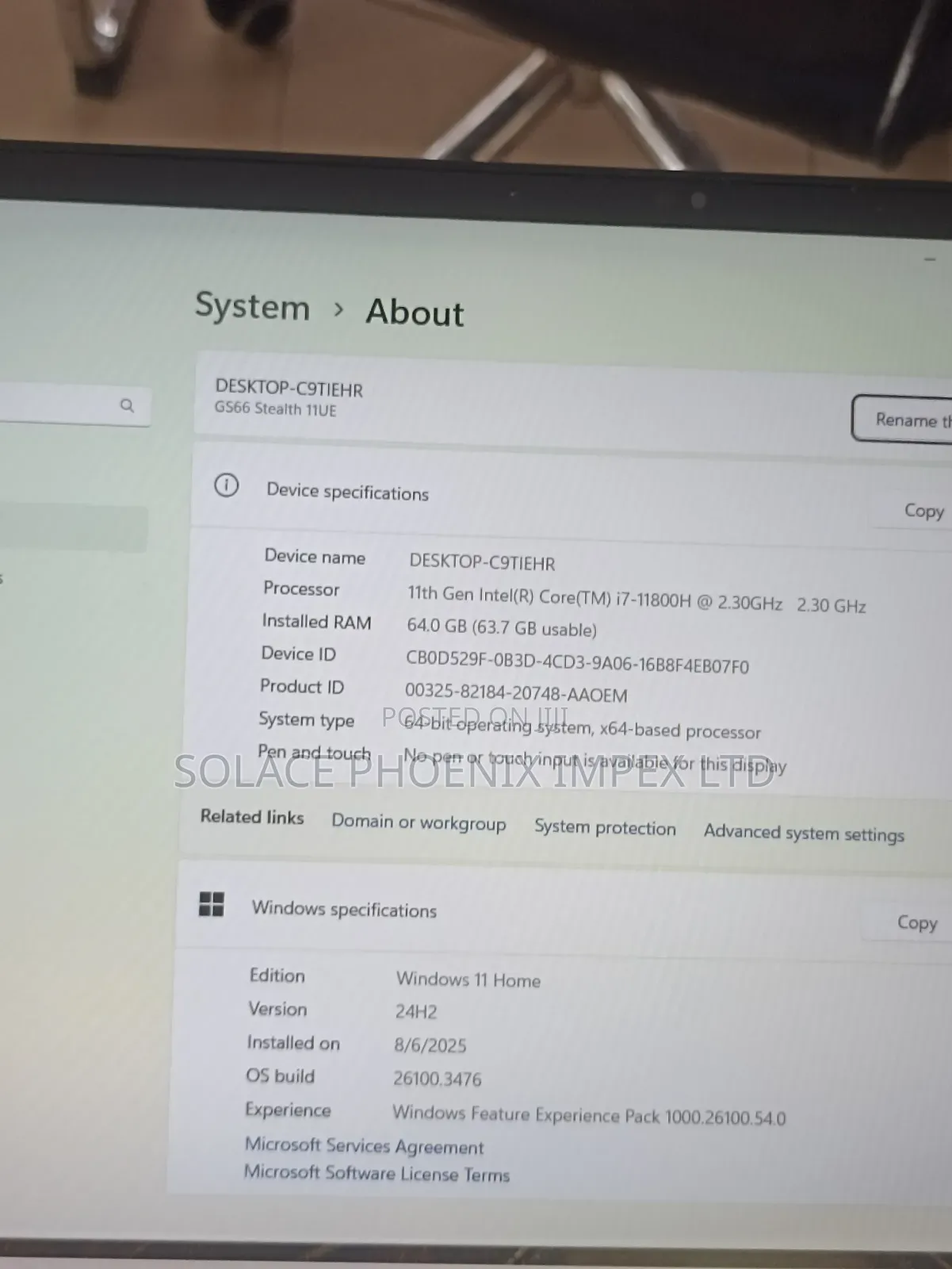 Laptop MSI GS66 Stealth 11UH 64GB Intel Core i7 SSD 1T