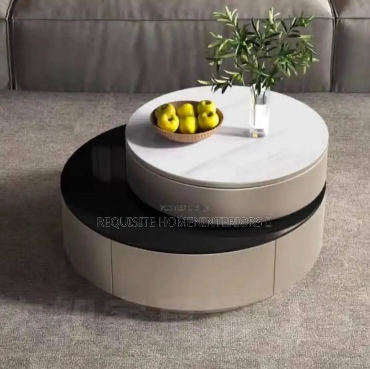 Modern 2 in 1 Rotating Round Center Table