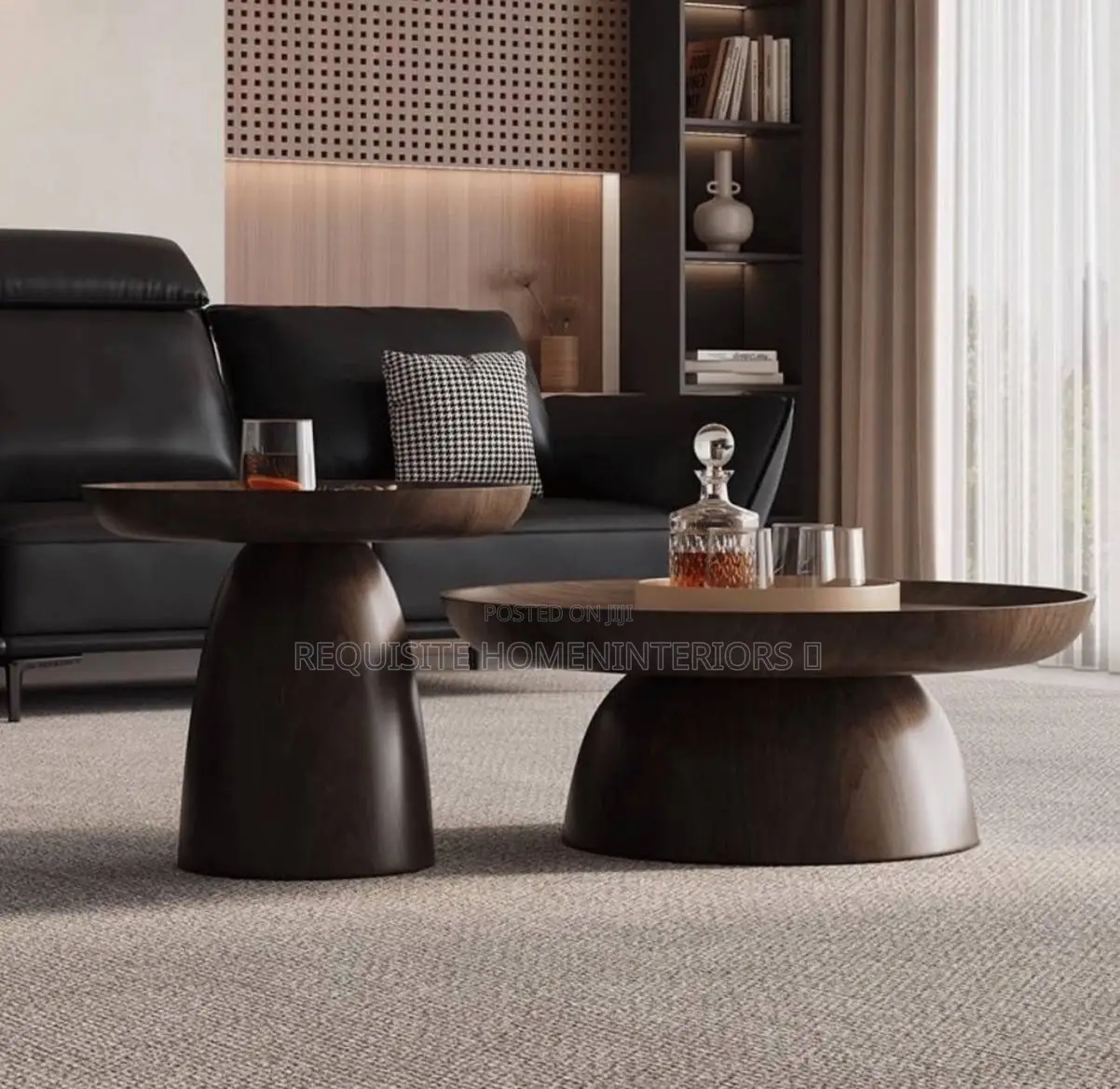 Modern Minimalist Round Wooden Coffee Table