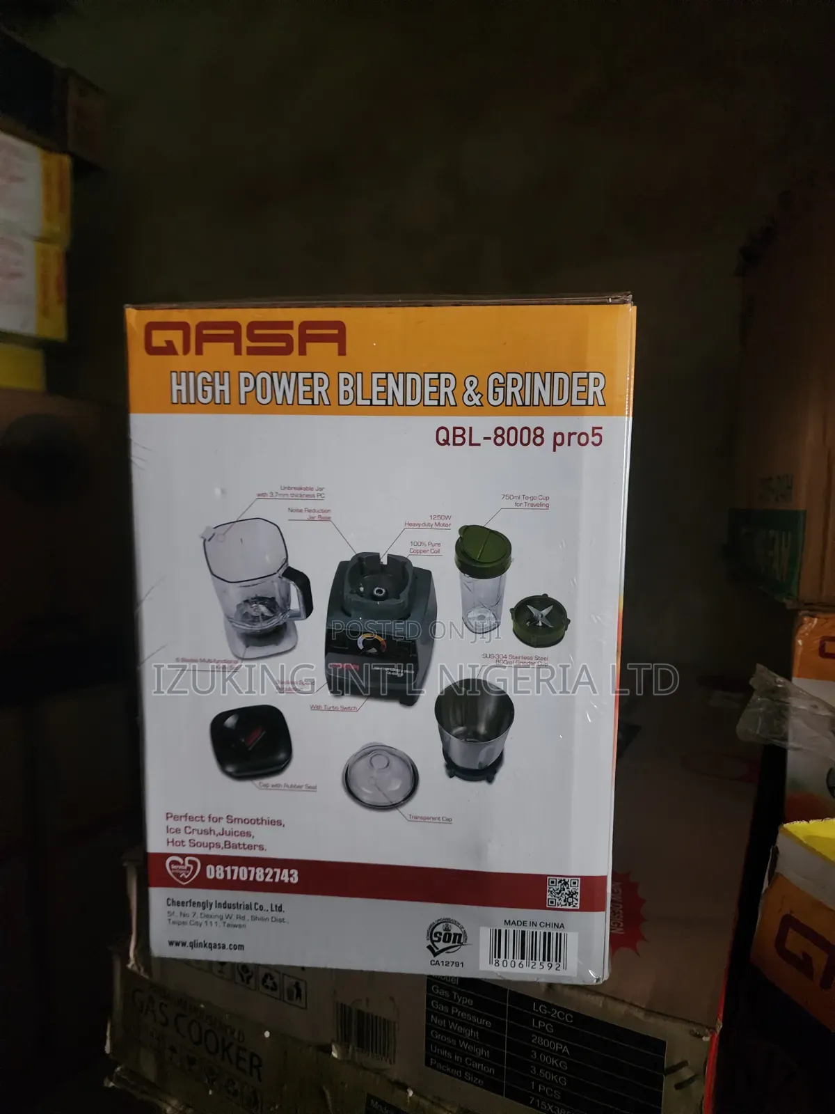 Qasa QBL-8008 Pro5 1500W Blender – High Power Grinder
