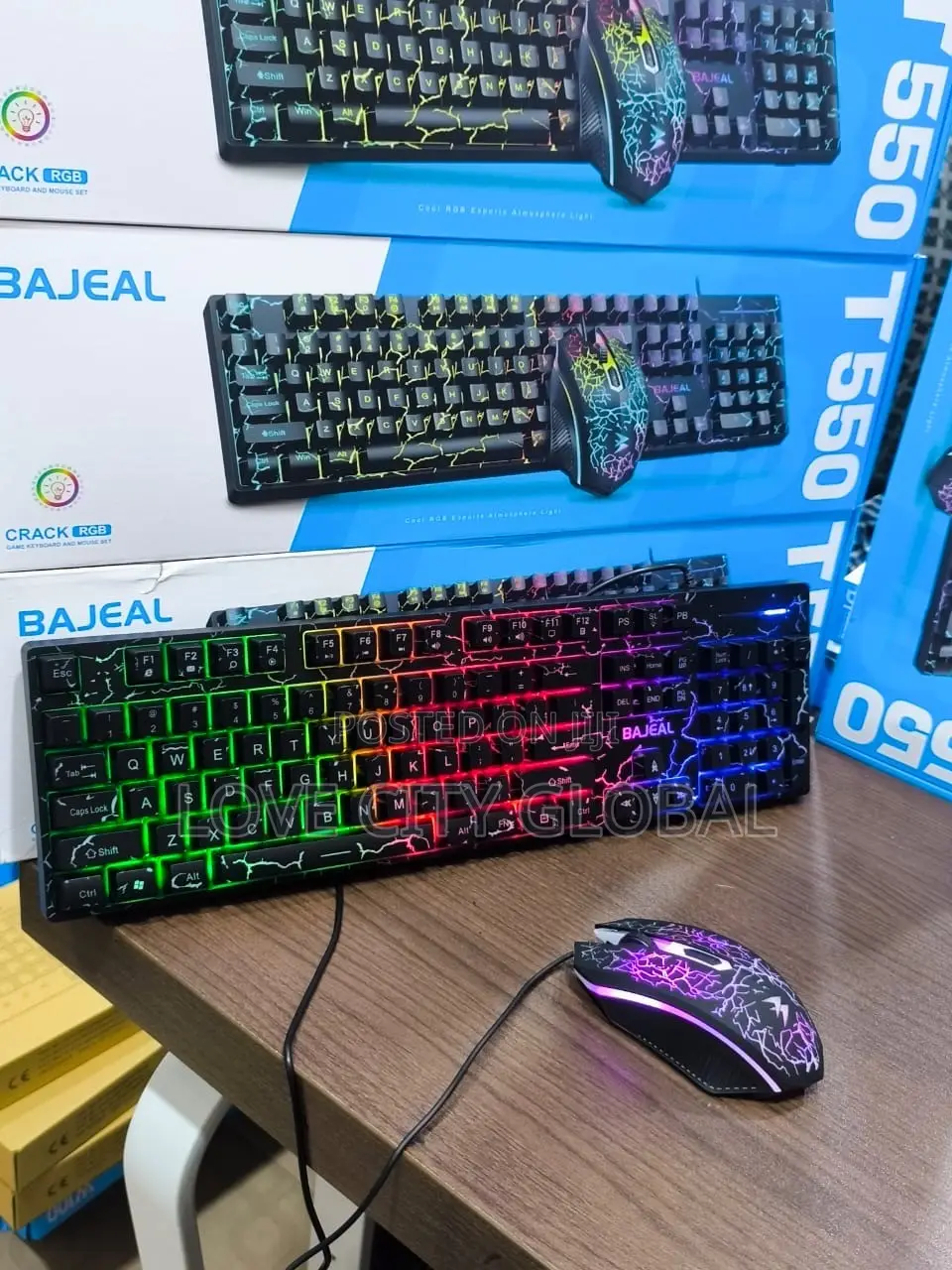 T550 RGB Gaming Keyboard & Mouse Combo Wired Full-Size Keyboard
